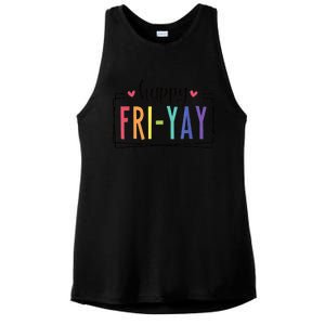 Happy FriYay Friday Lovers Fun Teacher Ladies PosiCharge Tri-Blend Wicking Tank