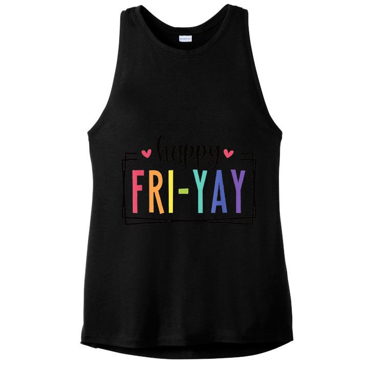 Happy FriYay Friday Lovers Fun Teacher Ladies PosiCharge Tri-Blend Wicking Tank