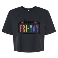 Happy FriYay Friday Lovers Fun Teacher Bella+Canvas Jersey Crop Tee