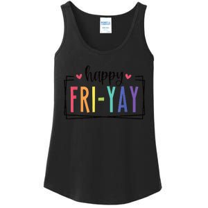 Happy FriYay Friday Lovers Fun Teacher Ladies Essential Tank