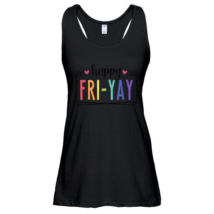 Happy FriYay Friday Lovers Fun Teacher Ladies Essential Flowy Tank