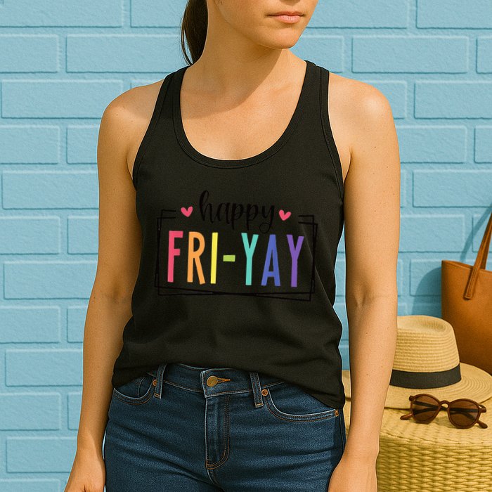 Happy FriYay Friday Lovers Fun Teacher Womens Tank Top