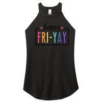 Happy FriYay Friday Lovers Fun Teacher Women’s Perfect Tri Rocker Tank