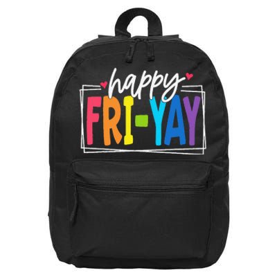 Happy Friyay Friday Funny Teacher Friyay Teacher Gift 16 in Basic Backpack