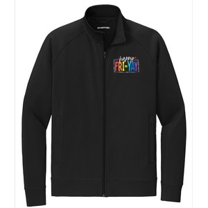 Happy Friyay Friday Funny Teacher Friyay Teacher Gift Stretch Full-Zip Cadet Jacket