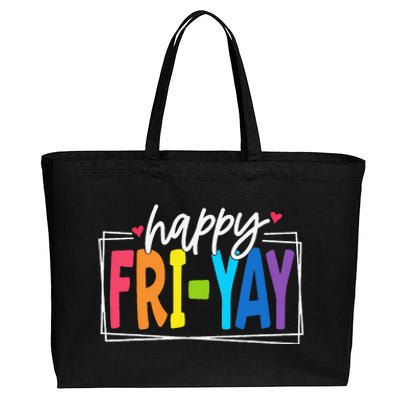 Happy Friyay Friday Funny Teacher Friyay Teacher Gift Cotton Canvas Jumbo Tote