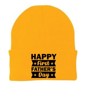 Happy First Father's Day Knit Cap Winter Beanie