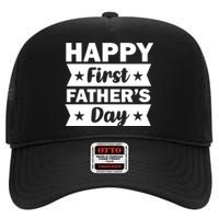 Happy First Father's Day High Crown Mesh Back Trucker Hat