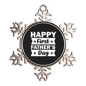 Happy First Father's Day Metallic Star Ornament