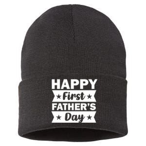 Happy First Father's Day Sustainable Knit Beanie