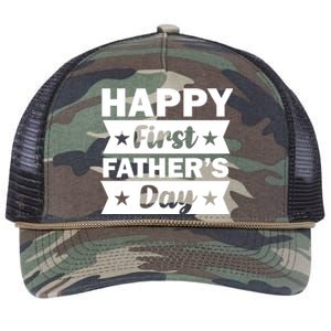 Happy First Father's Day Retro Rope Trucker Hat Cap