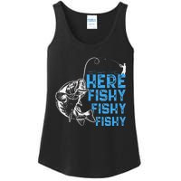 Here Fishy Funny Fishkeeping Aquarist Aquarium Graphic Ladies Essential Tank