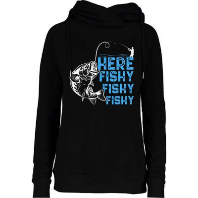 Here Fishy Funny Fishkeeping Aquarist Aquarium Graphic Womens Funnel Neck Pullover Hood