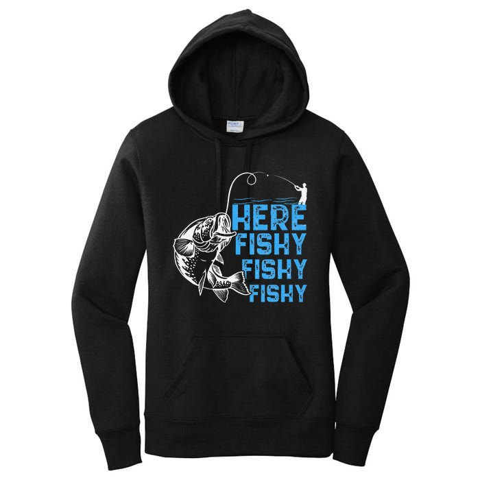 Here Fishy Funny Fishkeeping Aquarist Aquarium Graphic Women's Pullover Hoodie