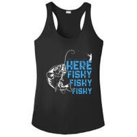 Here Fishy Funny Fishkeeping Aquarist Aquarium Graphic Ladies PosiCharge Competitor Racerback Tank