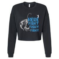 Here Fishy Funny Fishkeeping Aquarist Aquarium Graphic Cropped Pullover Crew