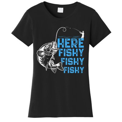 Here Fishy Funny Fishkeeping Aquarist Aquarium Graphic Women's T-Shirt