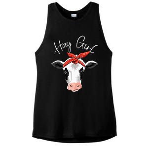 Hay Farmer Funny Cattle Cow Farm Lovers Gift Women Ladies PosiCharge Tri-Blend Wicking Tank