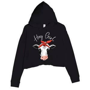 Hay Farmer Funny Cattle Cow Farm Lovers Gift Women Crop Fleece Hoodie