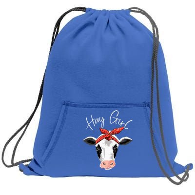 Hay Farmer Funny Cattle Cow Farm Lovers Gift Women Sweatshirt Cinch Pack Bag