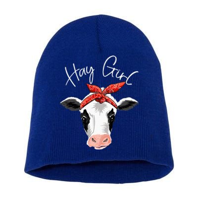 Hay Farmer Funny Cattle Cow Farm Lovers Gift Women Short Acrylic Beanie