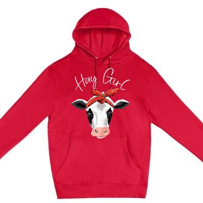 Hay Farmer Funny Cattle Cow Farm Lovers Gift Women Premium Pullover Hoodie