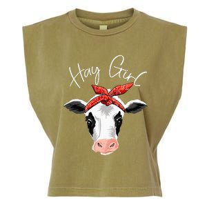 Hay Farmer Funny Cattle Cow Farm Lovers Gift Women Garment-Dyed Women's Muscle Tee