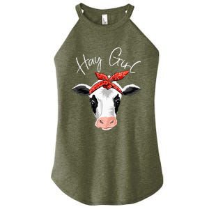 Hay Farmer Funny Cattle Cow Farm Lovers Gift Women Women's Perfect Tri Rocker Tank