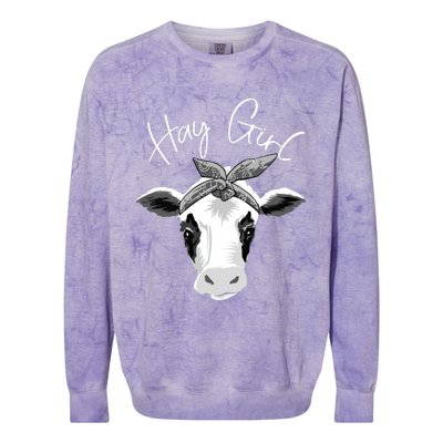 Hay Farmer Funny Cattle Cow Farm Lovers Gift 4897 Colorblast Crewneck Sweatshirt