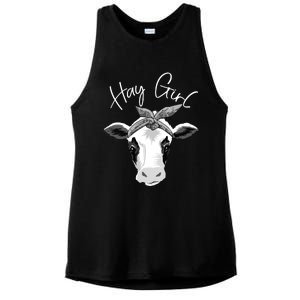 Hay Farmer Funny Cattle Cow Farm Lovers Gift 4897 Ladies PosiCharge Tri-Blend Wicking Tank