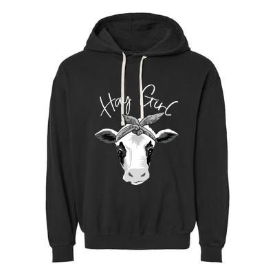 Hay Farmer Funny Cattle Cow Farm Lovers Gift 4897 Garment-Dyed Fleece Hoodie