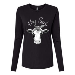 Hay Farmer Funny Cattle Cow Farm Lovers Gift 4897 Womens Cotton Relaxed Long Sleeve T-Shirt