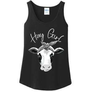 Hay Farmer Funny Cattle Cow Farm Lovers Gift 4897 Ladies Essential Tank