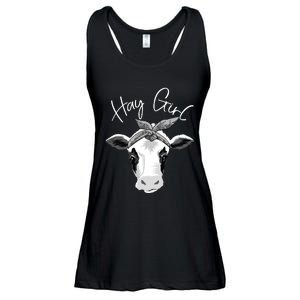 Hay Farmer Funny Cattle Cow Farm Lovers Gift 4897 Ladies Essential Flowy Tank