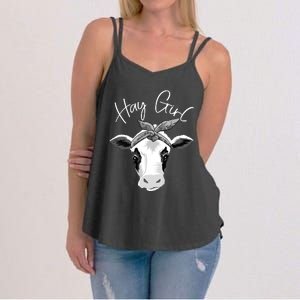 Hay Farmer Funny Cattle Cow Farm Lovers Gift 4897 Women's Strappy Tank