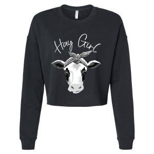 Hay Farmer Funny Cattle Cow Farm Lovers Gift 4897 Cropped Pullover Crew