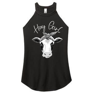 Hay Farmer Funny Cattle Cow Farm Lovers Gift 4897 Women's Perfect Tri Rocker Tank