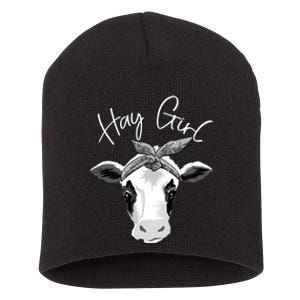 Hay Farmer Funny Cattle Cow Farm Lovers Gift 4897 Short Acrylic Beanie