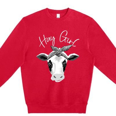 Hay Farmer Funny Cattle Cow Farm Lovers Gift 4897 Premium Crewneck Sweatshirt