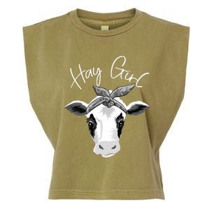 Hay Farmer Funny Cattle Cow Farm Lovers Gift 4897 Garment-Dyed Women's Muscle Tee