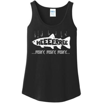 Here Fishy Funny Fish Fishing Lovers Heeeerree Fishy Fishy Ladies Essential Tank