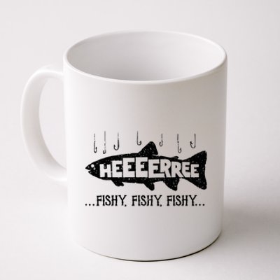 Here Fishy Funny Fish Fishing Lovers Heeeerree Fishy Fishy Coffee Mug