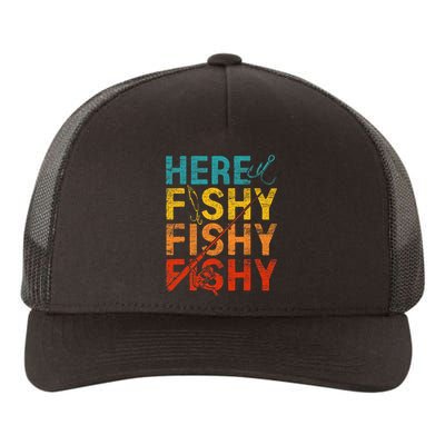 Here Fishy Fishy Fishy Yupoong Adult 5-Panel Trucker Hat