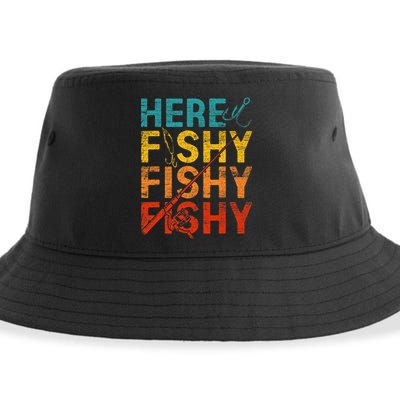 Here Fishy Fishy Fishy Sustainable Bucket Hat