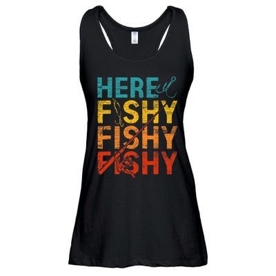 Here Fishy Fishy Fishy Ladies Essential Flowy Tank