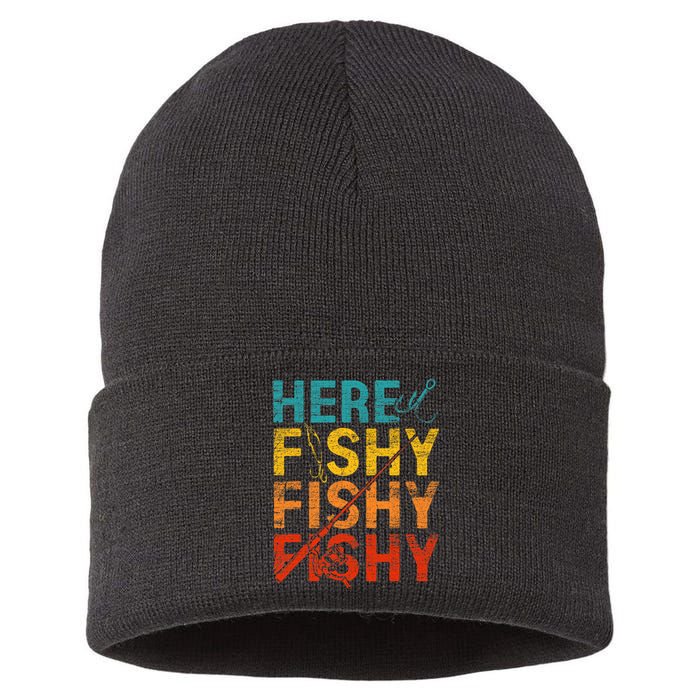 Here Fishy Fishy Fishy Sustainable Knit Beanie