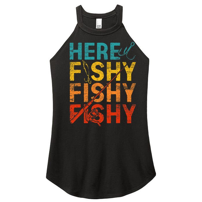 Here Fishy Fishy Fishy Women's Perfect Tri Rocker Tank