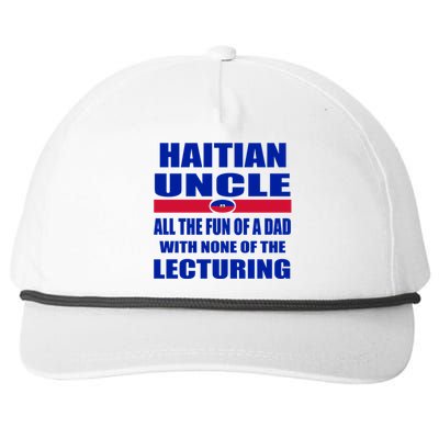 Haiti Flag Fun Haitian Uncle Haiti History Funny Sayings Cool Gift Snapback Five-Panel Rope Hat