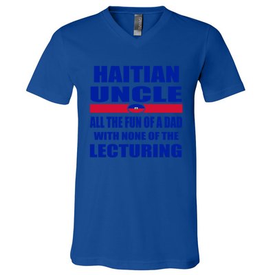 Haiti Flag Fun Haitian Uncle Haiti History Funny Sayings Cool Gift V-Neck T-Shirt