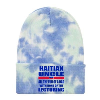 Haiti Flag Fun Haitian Uncle Haiti History Funny Sayings Cool Gift Tie Dye 12in Knit Beanie